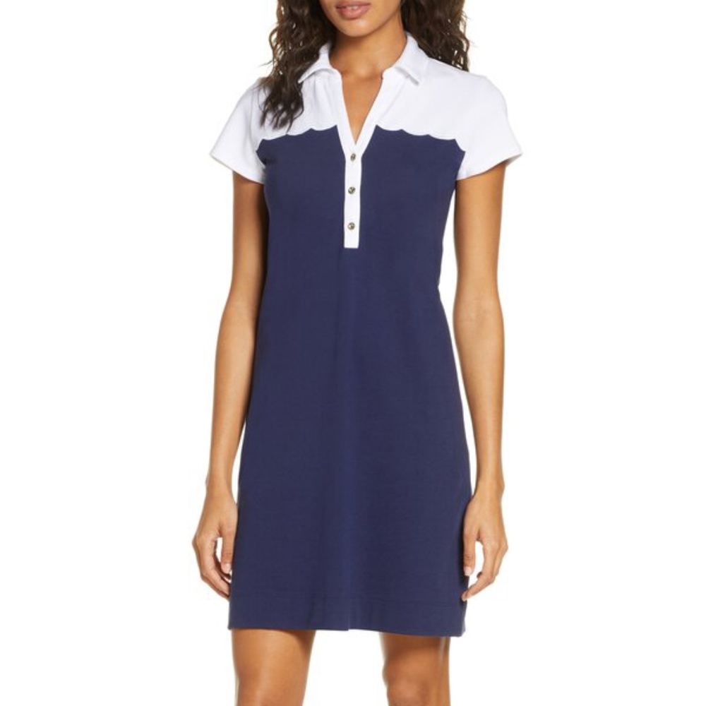 Lilly Pulitzer Tonda Colorblock Scalloped Polo Mini Dress